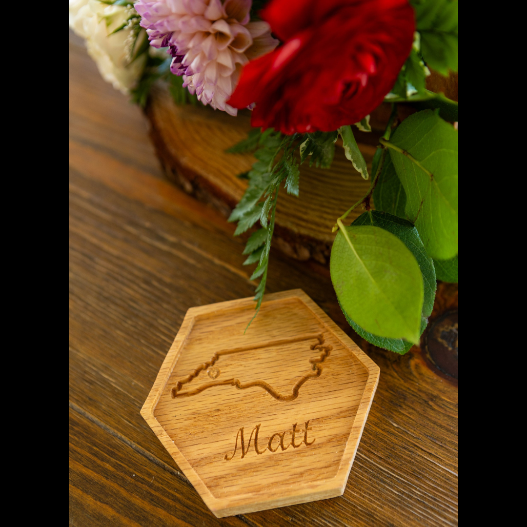 Coasters Customized with Names and State Outline