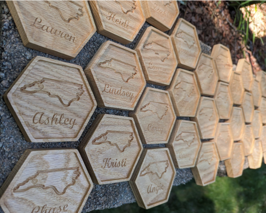 Coasters Customized with Names and State Outline