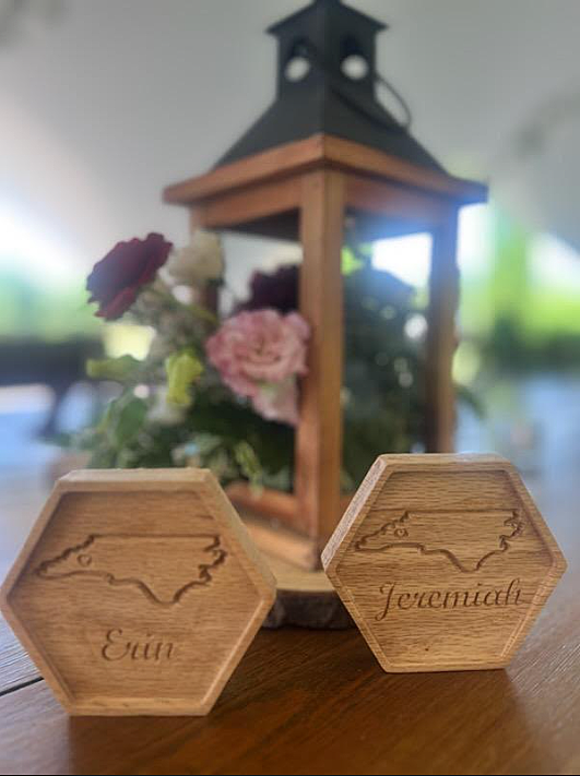 Coasters Customized with Names and State Outline