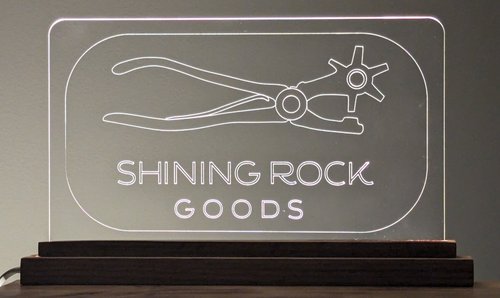 Market your brand with this custom logo LED lamp, perfect as a desk lamp or table lamp to market your business. Made in Asheville, NC.